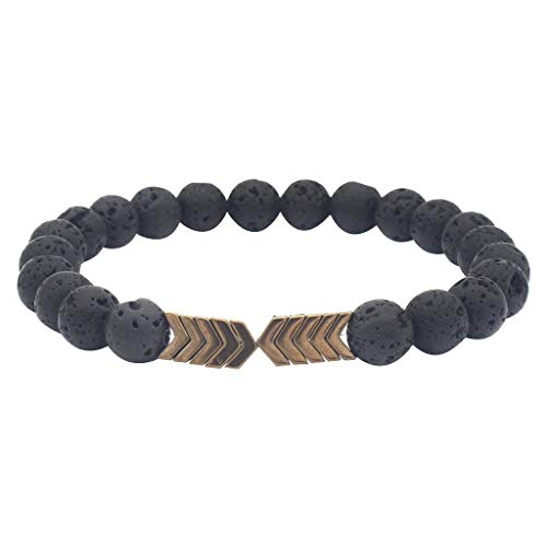 Preisvergleich Produktbild Armbänder Armreif Unisex Surf Style Arm Band Ketten Metallpfeil Vulkanstein Naturstein Männer und Frauen Retro Armband Schmuck Vinatge Armband Pärchen Geschenke