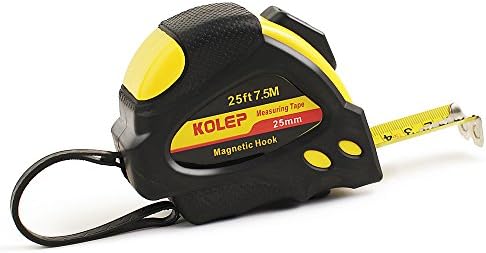 KOLEP Tape Measure with Magnetic Hook, 7.5 m by 25 mm, Metric Imperial Scale, Heavy Duty Nylon Bonded Blade, Auto Lock, KP002D7108