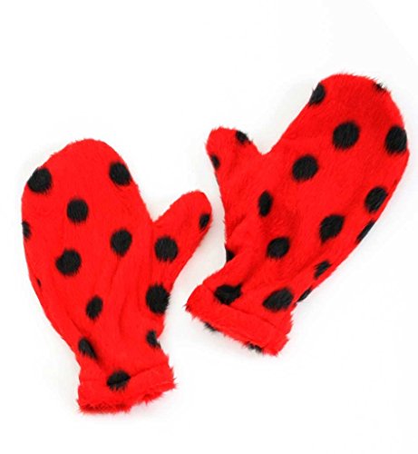 Preisvergleich Produktbild Marienkäferhandschuhe Fäustlinge Fausthandschuhe Marienkäfer Kostümzubehör schwarz rot gepunktet