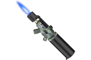 JETPRO Taschenfeuerzeug Einhandbedienung Küche Kochbrenner mit Einstellbarer Flamme (Butangas Nicht enthalten) (Tarnung)