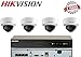 Price comparison product image Hikvision 4x Outdoor 4MP IR Network Dome Surveillance Cameras & 4CH NVR Recorder