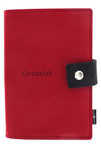 Preisvergleich Produktbild Gotteslob-Buchhülle: Großdruck Filz rot mit Knopfverschluss