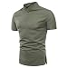 Produktbild Herren Oberteile, Männer Slim Fit Shirt Herren Einfarbig Persönlichkeit Kurzarm Freizeithemd Button Tops Sommer Basic Shirts T-Shirt Bluse Tops