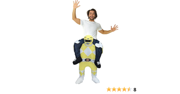 Morph Gelbes Power Ranger Huckepack Kostum Fur Erwachsene Lustiges Faschingskostum Damen Herren Amazon De Spielzeug