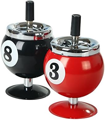 CHUANGCHUANG Fashion Personality Billiard Ashtray With Lid Creative Smoke Windproof Bar Living Room Ash Trays