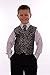 5-Piece Boys Black & Silver Suit