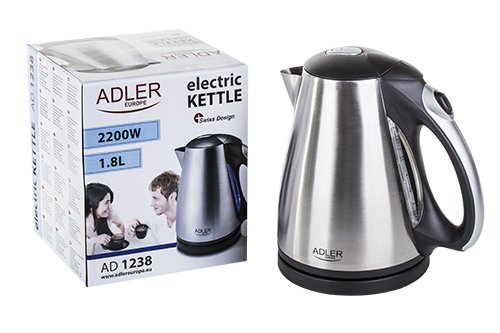 Adler AD 1238 Wasserkocher 1,8 L, silber/schwarz - 4