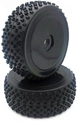 1/8 Off-Road Tires and 17mm Hub Wheels Rims for 1/8 RC Car HSP HIP Buggy 2Pcs Black