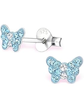 Unbespielt Schmuck Ohrschmuck Ohrringe Silber 925 Ohrstecker Schmetterling klein für Damen oder Kinder 8 x 5 mm...