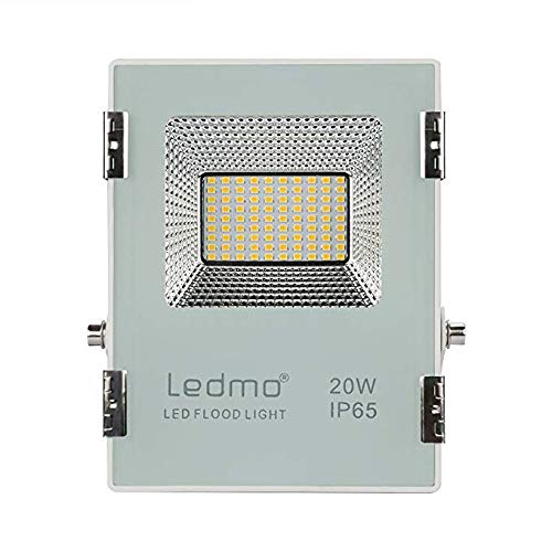 LEDMO focos led exterior 20W 2700K,1760LM foco led SMD2835 Blanco cálido IP65 Impermeable foco led exterior AC85-265V