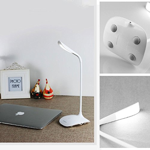Preisvergleich Produktbild VictoryCN Moderne Stilvolle LED-Schreibtischlampe Helligkeit einstellbar Gooseneck, bewegliche Augenschutz Lampe für Studium, Lesen, Arbeiten, Camping