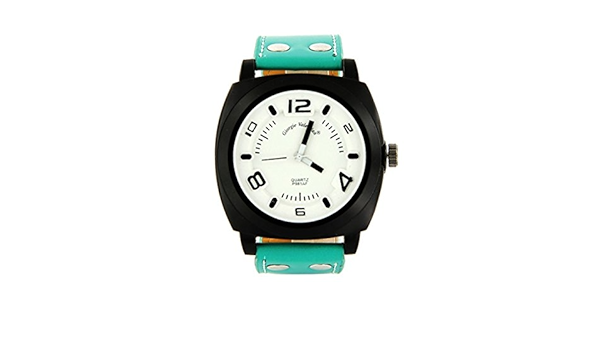 Giorgie Valentian Green Watch with Matt Black Case and White Dial Design :  Amazon.co.uk: Watches