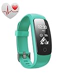 Armband Pulsuhr Wasserdicht (IP67) FP5 Funker Pulse Fitness. Intelligente Armbanduhr mit Herzfrequenz Monitor, Aktivität, Schritte, Entfernung, Kalorien und Traum. Armband Bluetooth Kompatibel mit iOS und Android, grün