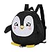 Produktbild Lisay Mädchen Mini 3D Kinderrucksack Kawaii Regenschutz Kindergartentasche Leichter Nylon Schulrucksack Pinguin TravelLite Kinder Rucksack (Schwarz)