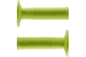 PRORACER Griffe aus Gummi Domino für Motorradlenker Motocross, Offroad, Pitbike, Enduro, Trial, MX, Freeride (Gelb-Flour)