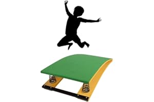 HTRY Children's Gymnastics Vault Springboard, Spring Pedal Gymnastics Somersault Booster, Suitable For Schools and Families,(Size:Two50*80 * 20cm,Color:green)