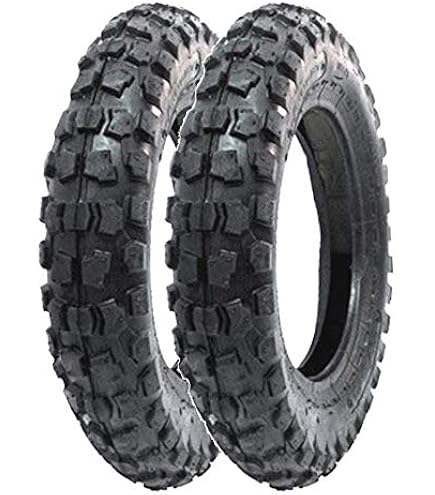 3 Pneumatici + Camere Aria 100/90-10 Per Piaggio Ape - Cross Tassellati