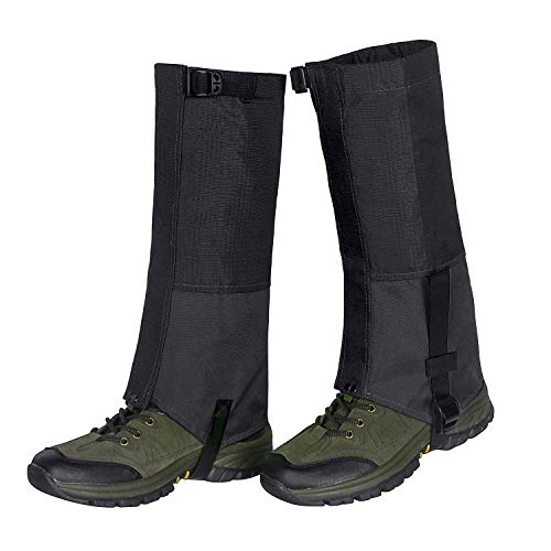 Unigear Polainas Impermeable 1 Par Prueba De Viento Nieve Lluvia Protección para Las Piernas para Montaña Senderismo Caza Esquí Escalada Guardia Anticorte Transpirable (Negro, L.)