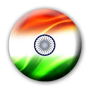 360Edutech, India Independence, Republic Day Flag PinBack Button Badge Toys for Kids Children Boys Girls Men & Women, Size-58mm, Pure Virgin Plastic for Clothes, Dress, Fancy, Gift Accessories SA