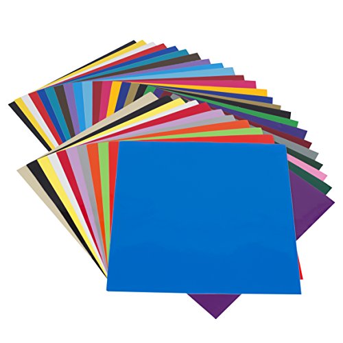 Hojas de vinilo de brillo Angel Crafts 30 5cm por 30 5cm  PACK de 35    Las MEJORES Hojas de adhesivo de vinilo permanente para Cricut  Silhouette Cameo  Cortadores  Letras  Adhesivos   Utilizar con papel de transferencia Angel Crafts