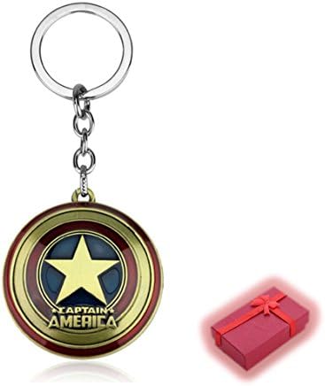 Nido del Bimbo – Keyring Superhero Type Marvel The Avengers DC Comics Justice League of America Star Wars Movies Games Cartoon Comic Manga Villains Bad Guys Good Guys Captain America Scudo (GOLD)