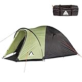 ultraleicht zelt 3 personen test Campingzelt Ausstattung: Front-Eingang in D-Form - seitlich aufrollbar | Wohnraum mit Bodenplane | Dauerventilation | atmungsaktives Innenzelt mit Moskitonetz | Innenzelttaschen für Utensilien