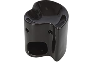 IZEERA Ceramic Black Heart Oil Burner – Small, Essential Wax Oil Warmer with Tealight Candle Holder, Home Decor Aroma Gift Lamp, for Women Men