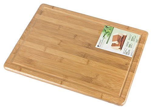 Bambus Schneidbrett mit Saftrille – 45,5 x 30,5 x 1,9 cm - 3