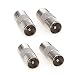 Produktbild HKSMAN RF-Koaxial-Adapter weiblich auf männlich, TV-Antennenkupplung, SAT-F-Typ, Schraubanschluss, 4 Stück