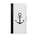 Produktbild licaso S7 Faltbare Kunstleder Hülle in Schwarz mit Anker AHOI Moin Klappbare Leder Handy Hülle mit Magnetverschluss - 2in1 Smartphone Flip Case & Brieftasche Portemonnaie Zubehör