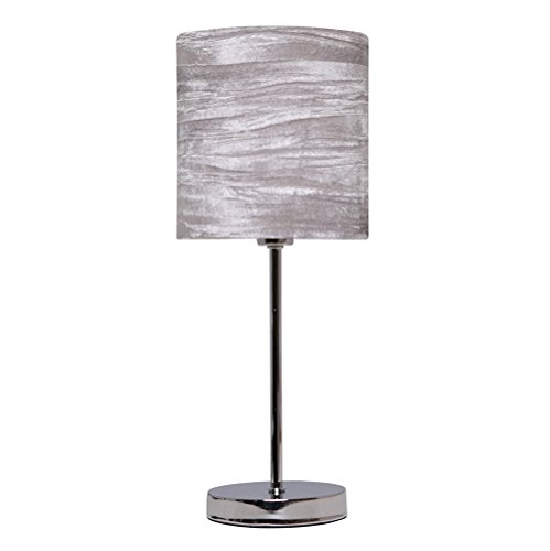 silver crushed velvet table lamp