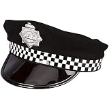 Smiffys Police Panda Cap Fabric Check 