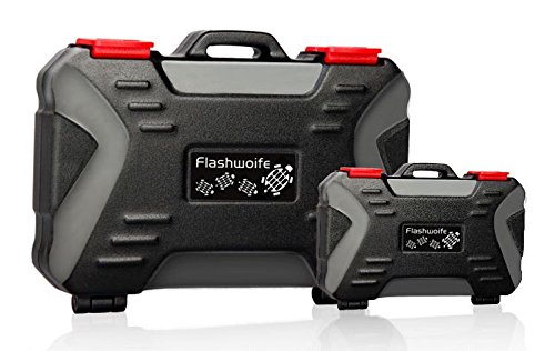 flashwoife Turtle-SD8MSD12CF4R spritzwassergeschütze Speicherkarten Schutzbox für 8 Stück SDHC und 12 Stück MicroSD und 4 CF Cards Case in schwarz mit rotem Inlay - 2