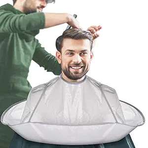 Paybox Hair Apron Cape Hairstylist Simple Design Pattern Hair Cutting Cloak Beard Shaving Umbrella Waterproof Cape Barber Home Salon Haircut Hairdresser Apron Cloth for Adult Women Men Kids