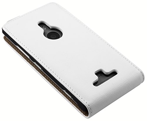mumbi PREMIUM Leder Flip Case Nokia Lumia 925 Tasche weiss - 4
