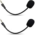 Alphatec 2 Pack Replacement Game Mic for Logitech G Pro & G Pro X Gaming Headset on PS4 PS5 Xbox One PC, 3.5mm Detachable Boom Microphone