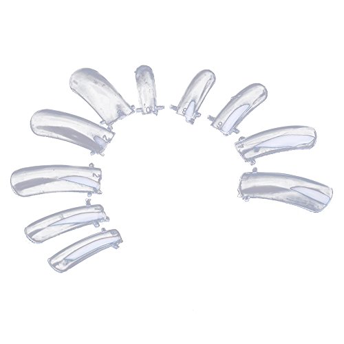 SODIAL(R) 100pcs/set False Nail Tips Dual Form Nail System for UV GEL Acrylic Nail Art Mold Tips Decoration Transparent