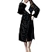Produktbild Lannister Fashion Womens Mens Bademantel Winter Morgenmantel Warm Langarm Bekleidung Nightwear Supersoft Bath Robe Dressing Gown Plus Size (Color : Schwarz, Size : L)