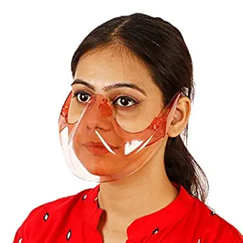 LEO Nosel Advance Half Face shield for Men, Women Girls, Boys & Child with cleaning cloth | Anti fog face shield | Goggle face shield | 100% Clear & Transparent Shield, Sunlight Protection Face Shield ,Non-breakable, Fully Advanced Celebrity type Polycarbonate Material. Made by INDIA Face Shield .You will get 100% same Products (Face Shield) as in the photo. (PACK OF 1) Safety Visor (Size - FREE SIZE)