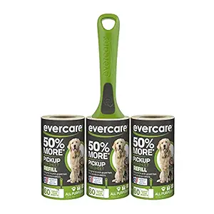 Evercare Pet Extreme Stick Plus Lint Roller Combo Pack, 180 Sheets