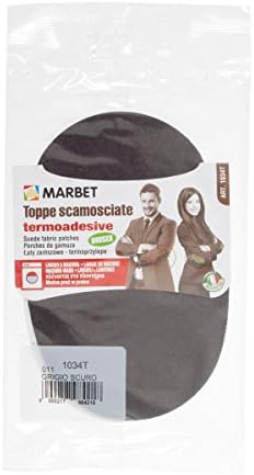 Marbet MB1034T.011 | Microfiber Suede Patches | Iron-On | 16 x 10.5cm | Drk Grey