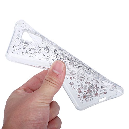 Galaxy Note 4 Hülle,Ukayfe für Samsung Galaxy Note 4 TPU Silikon Handy Hülle Schutzhülle Durchsichtig,Bling Glitzer Sparkle Strass Crystal Clear Case für Samsung Galaxy Note 4,Ultradünnen Weich Silikon Kratzfest Bumper Soft Rückseite Abdeckung Cover Tasche für Samsung Galaxy Note 4 (Silber) - 4