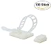 Produktbild Willingood 100 x Kabelklemme Selbstklebend | Drahtklammern Kabelmanagement | Kabelschellen selbstklebend | Kabelbinder Draht Kabel Halter 25 Verstellbare Kabelhalter + 75 Kabelklemmen, Weiß