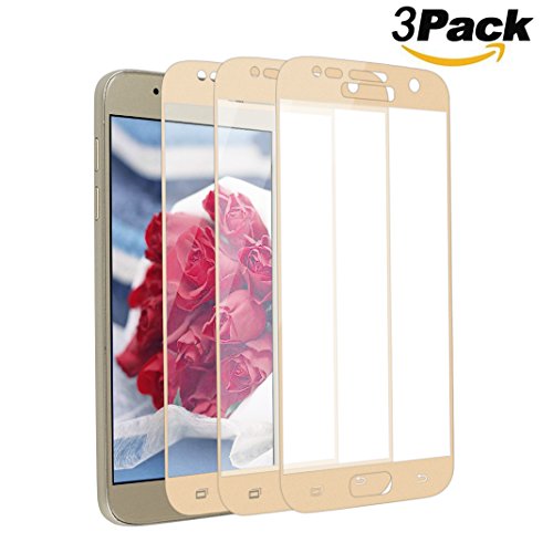 Galaxy S7 Panzerglas, Samsung Galaxy S7 Full Screen Protector, Rosa Schleife 3 Stück Samsung HD 9H Härtegrad Displayschutzfolie Schutzfolie Full-Cover Blasenfrei Schutzglas mit Siebdruck Edge Schutz für Samsung Galaxy S7 / G9300