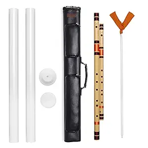 Punam Flutes Combo E Base G Base Right Hand Flutes In PU Case With Cleaning Rod