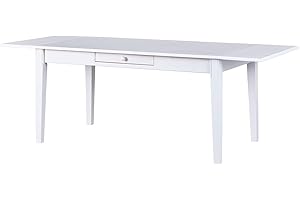 Inter Link Hopkinsville Plato Adicional Mesa Pino Madera Maciza Comedor, Color Blanco, 90x30x2.1 cm