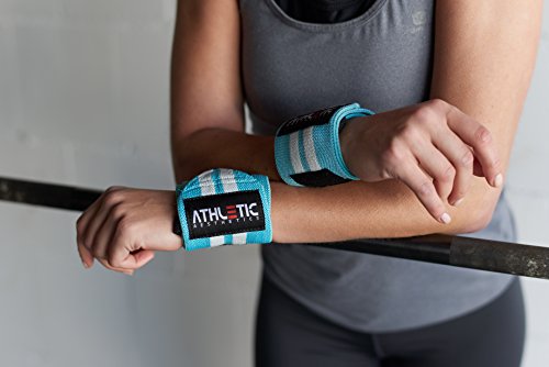 Handgelenkbandage [2er Set] in 45cm / 60cm Länge – Wrist Wraps fürs Krafttraining, Bodybuilding, Crossfit und Fitness – Für Frauen und Männer geeignet – ATHLETIC AESTHETICS - 5