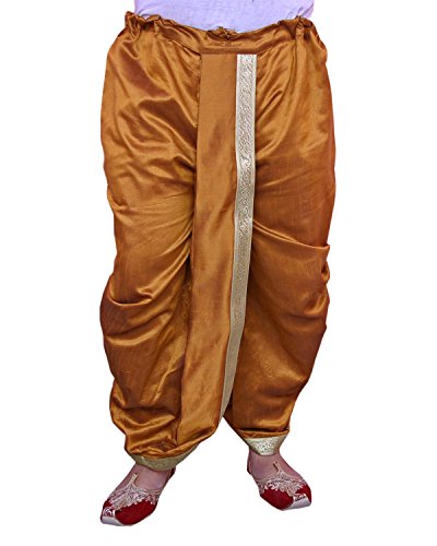 LarwaMen's Silk Dhoti (DMustard2_Mustard_Free Size)