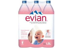 Evian Still Mineral Water, 1.5 l (Pack of 6)