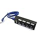 Produktbild Kingnew 4 Ports USB-Hub, Multi-USB-Hub-Splitter-Schalter führen Adapterkabel für PS3, Xbox, MAC, Laptop, Mac Book unterstützt Windows Vista/7/Mac